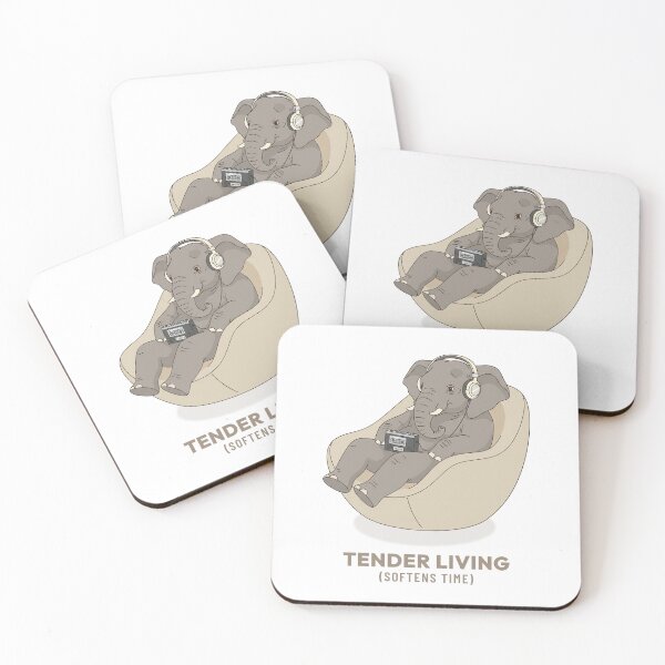 Item preview, Elephant Listening to Music Vintage Illustration designed and sold by COZY VINTAGE animal.