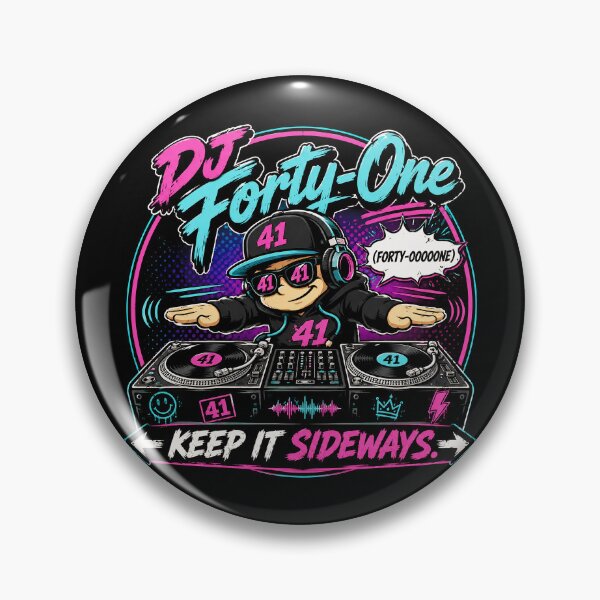 Item preview, 41 (forty-ooooone) SIDEWAYS SOCIETY COLLECTION - DJ COLLECTION - DJ Forty-One - Cartoon DJ dropping the beat - Keep It Sideways designed and sold by WheelieGdArt.