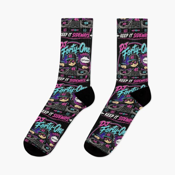 Item preview, 41 (forty-ooooone) SIDEWAYS SOCIETY COLLECTION - DJ COLLECTION - DJ Forty-One - Cartoon DJ dropping the beat - Keep It Sideways designed and sold by WheelieGdArt.