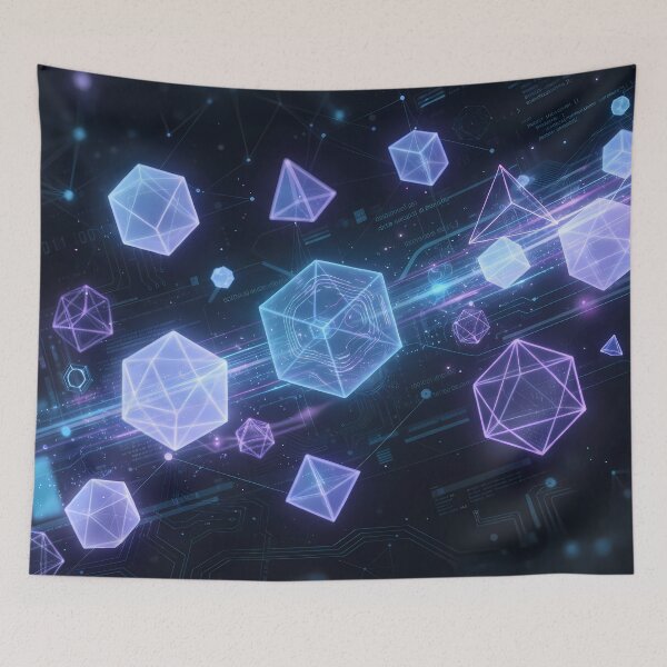Item preview, ONE Futuristic Cyberpunk Neon Grid Tech Interface Art designed and sold by ART ATTACK ZONE.