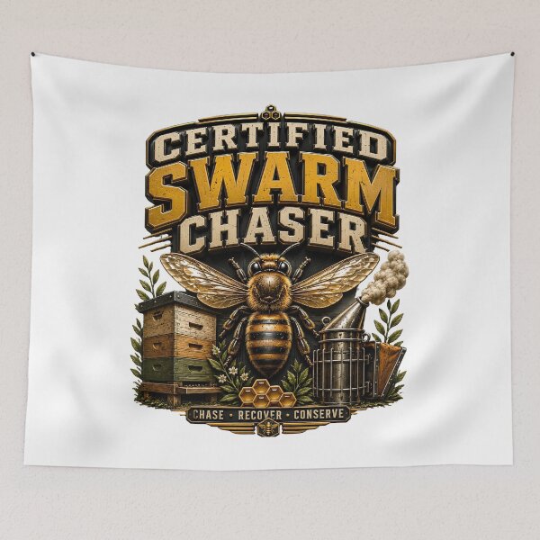 Item preview, Certified Swarm Chaser Vintage Beekeeper, Bee Keeper Gift, Beekeeping Apparel Classic T-Shirt  designed and sold by podlook.