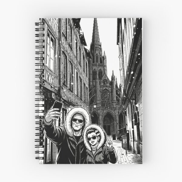 Item preview, Traveling Couple at Rouen Cathedral, Normandy, France designed and sold by Iceberg Comic Book Lounge.