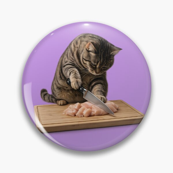 Item preview, Chef Cat Chopping Chicken designed and sold by Geek-Farm.