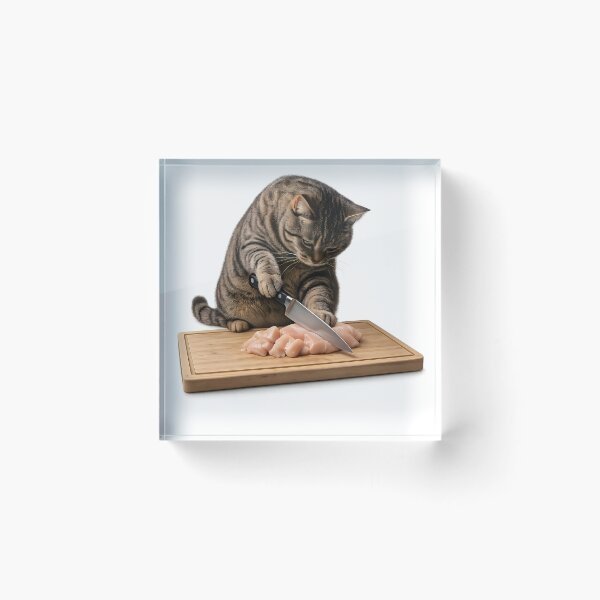Item preview, Chef Cat Chopping Chicken designed and sold by Geek Farm.