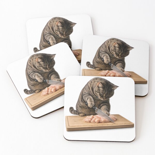 Item preview, Chef Cat Chopping Chicken designed and sold by Geek Farm.