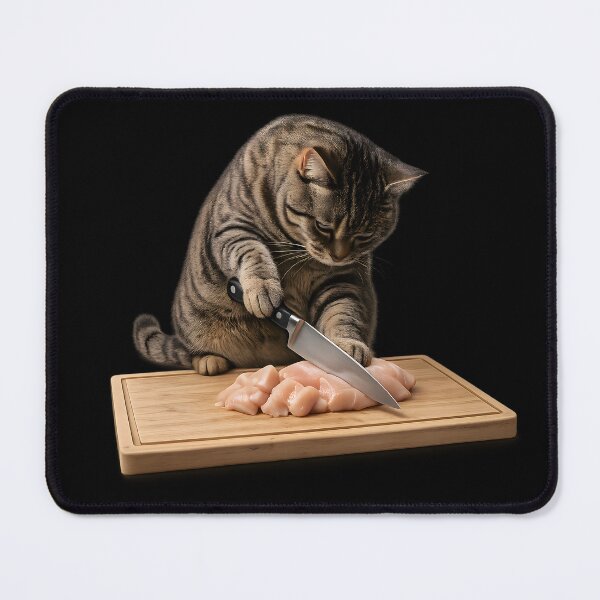 Item preview, Chef Cat Chopping Chicken designed and sold by Geek Farm.