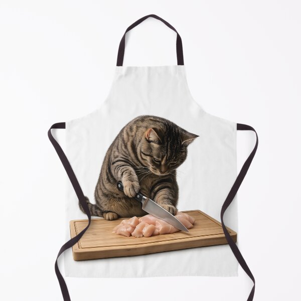 Item preview, Chef Cat Chopping Chicken designed and sold by Geek Farm.