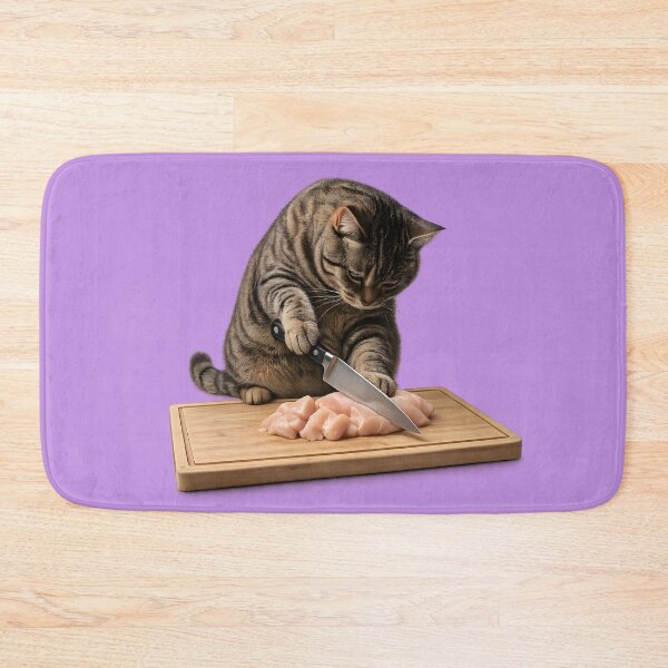 Item preview, Chef Cat Chopping Chicken designed and sold by Geek Farm.