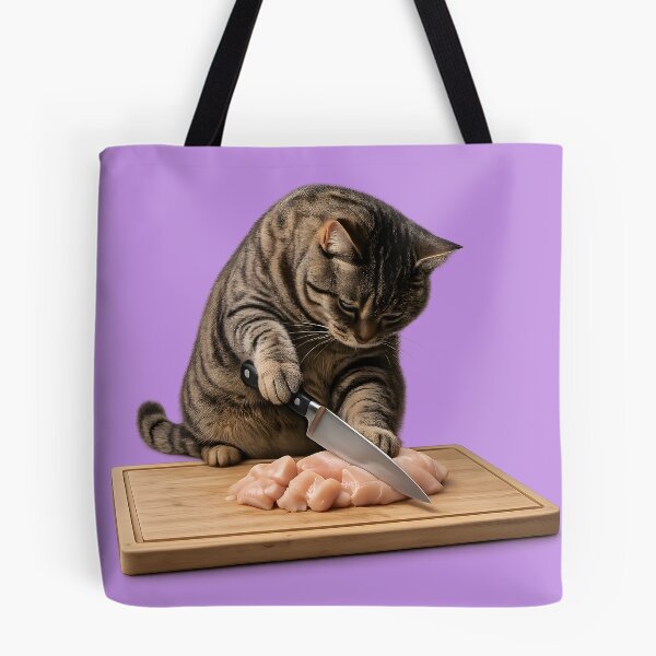Item preview, Chef Cat Chopping Chicken designed and sold by Geek Farm.