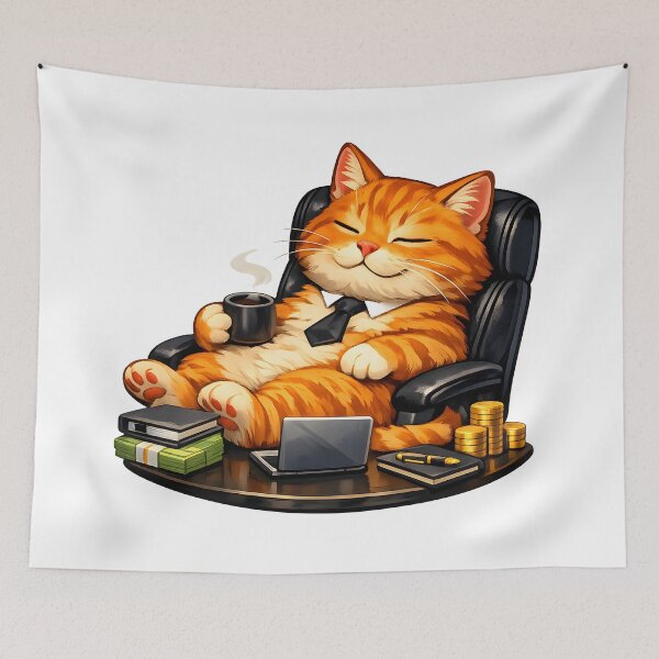 Item preview, Orange Cat CEO of Naps Premium Cute Executive Illustration designed and sold by builtforyou.