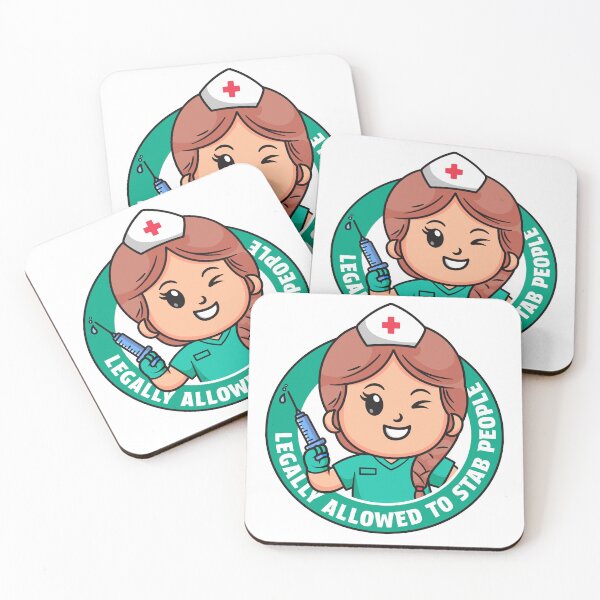 Item preview, Funny Nurse - Legally allowed to stab people nurse design (green scrubs) designed and sold by messy-nessie.
