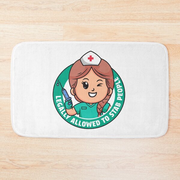 Item preview, Funny Nurse - Legally allowed to stab people nurse design (green scrubs) designed and sold by messy-nessie.
