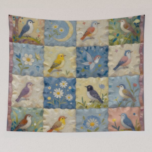 Item preview, Songbirds of Spring Quilt designed and sold by TheMadTeaParty.