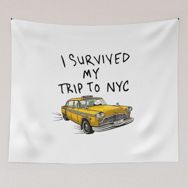 Item preview, I Survived My Trip To NYC Funny New York Yellow Taxi Meme Graphic T-Shirt designed and sold by CareerKitties.