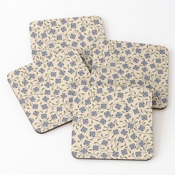 Item preview, Medieval Blue Wildflower Vine Pattern | Cottagecore Botanical Floral Design designed and sold by HannahGinn.Design.