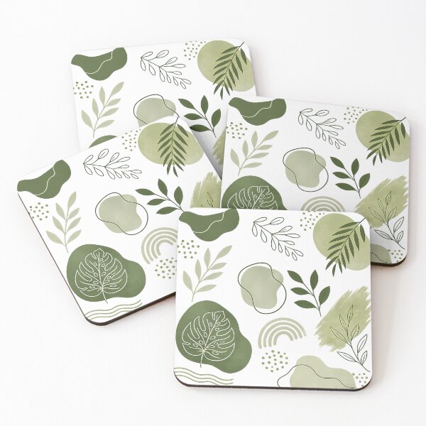 Item preview, Minimal Botanical Abstract Pattern | Modern Green Nature Leaves Design designed and sold by Tshirtstory.