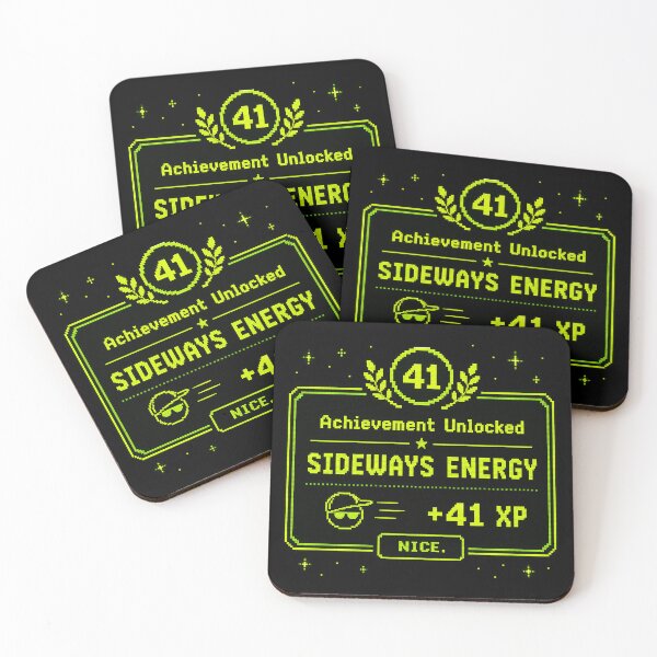 Item preview, 41 (forty-ooooone) SIDEWAYS SOCIETY COLLECTION - GAMING Achievement Unlocked SIDEWAYS ENERGY +41 XP v1 designed and sold by WheelieGdArt.