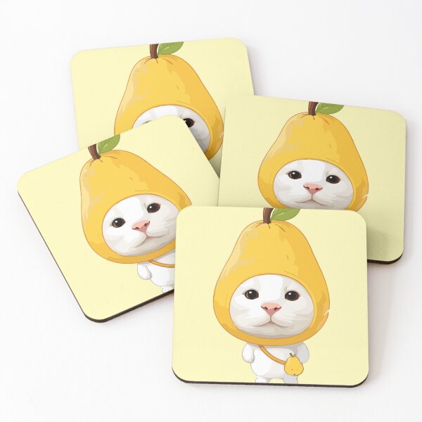 Item preview, Cute Yellow Pear Cat - Adorable Kitten in Fruit Costume Kawaii Art designed and sold by arfindo-indra.