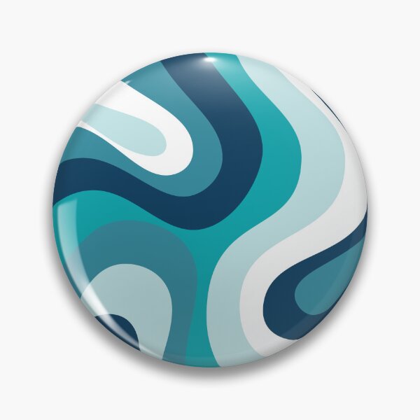 Item preview, Liquid Swirl Retro Abstract in Deep Navy Blue , Light Teal, and Medium Teal Blue, Cream, and White designed and sold by Differenceee.