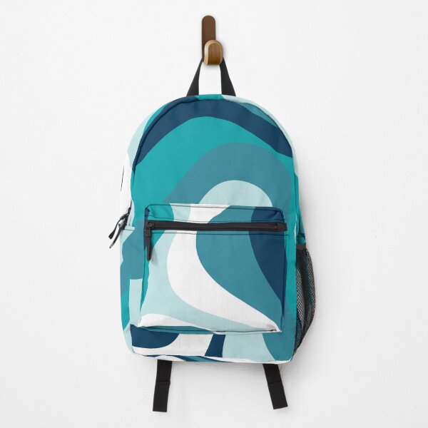 Item preview, Liquid Swirl Retro Abstract in Deep Navy Blue , Light Teal, and Medium Teal Blue, Cream, and White designed and sold by Differenceee.