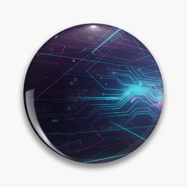 Item preview, Air Futuristic Cyberpunk Neon Grid Tech Interface Art designed and sold by ART ATTACK ZONE.