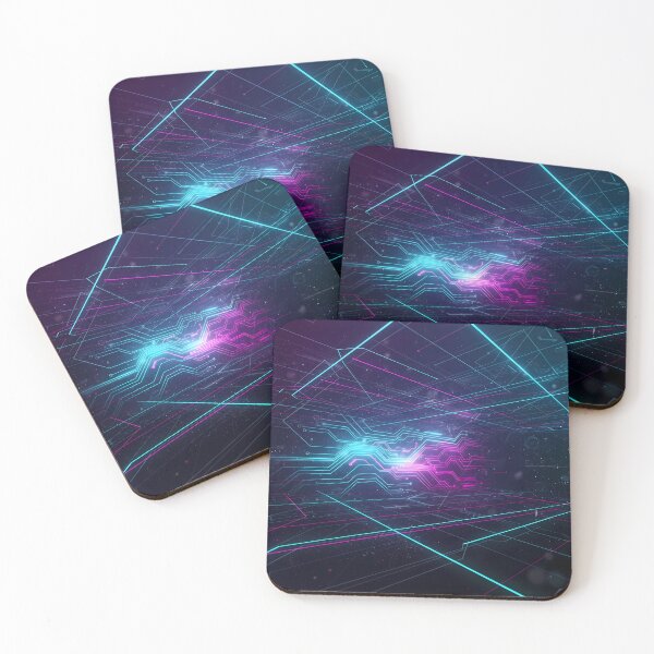 Item preview, Air Futuristic Cyberpunk Neon Grid Tech Interface Art designed and sold by ART ATTACK ZONE.