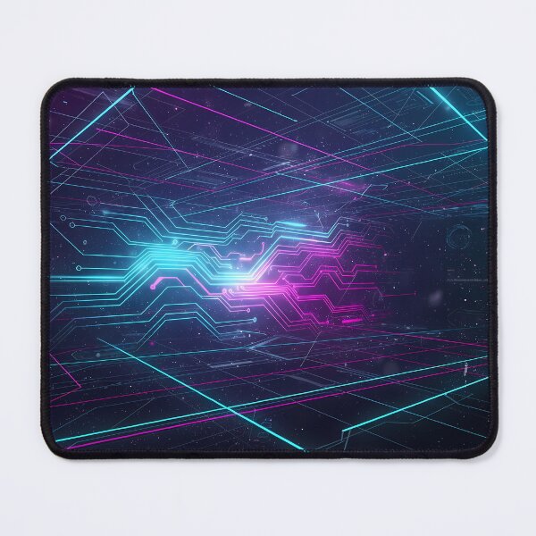 Item preview, Air Futuristic Cyberpunk Neon Grid Tech Interface Art designed and sold by ART ATTACK ZONE.