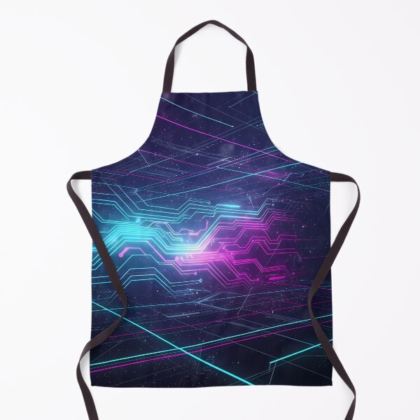 Item preview, Air Futuristic Cyberpunk Neon Grid Tech Interface Art designed and sold by ART ATTACK ZONE.