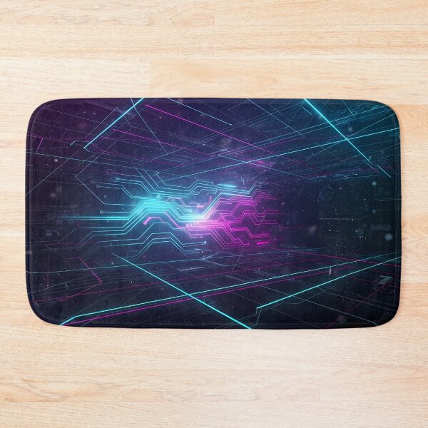 Item preview, Air Futuristic Cyberpunk Neon Grid Tech Interface Art designed and sold by ART ATTACK ZONE.