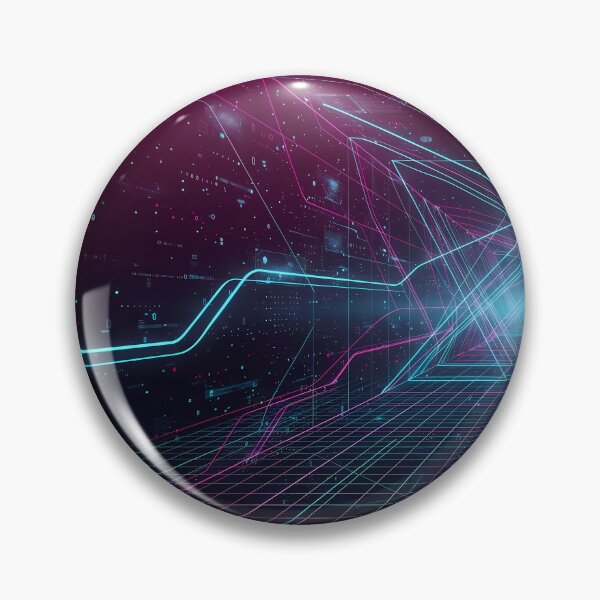 Item preview, World Futuristic Cyberpunk Neon Grid Tech Interface Art designed and sold by ART ATTACK ZONE.