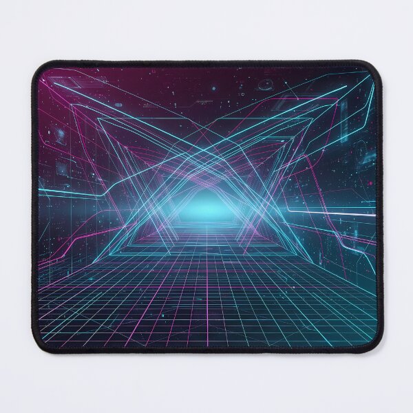 Item preview, World Futuristic Cyberpunk Neon Grid Tech Interface Art designed and sold by ART ATTACK ZONE.
