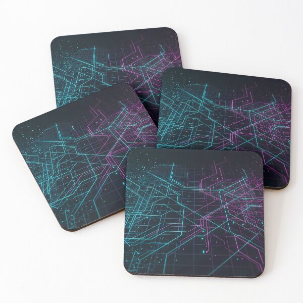 Item preview, Earth Futuristic Cyberpunk Neon Grid Tech Interface Art designed and sold by ART ATTACK ZONE.