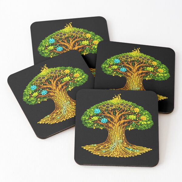 Item preview, Circuit Tree - Glowing Cyberpunk Nature Illustration designed and sold by ArtoryWorks.