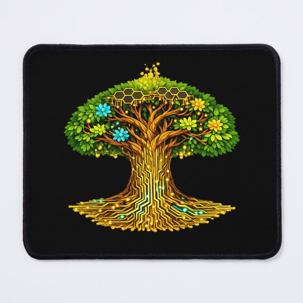 Item preview, Circuit Tree - Glowing Cyberpunk Nature Illustration designed and sold by ArtoryWorks.