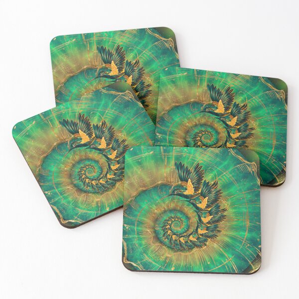 Item preview, Golden Hummingbird Spiral designed and sold by chantalittah.