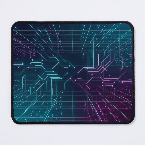 Item preview, USA Futuristic Cyberpunk Neon Grid Tech Interface Art designed and sold by ART ATTACK ZONE.