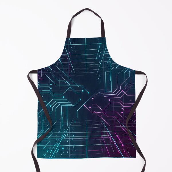 Item preview, USA Futuristic Cyberpunk Neon Grid Tech Interface Art designed and sold by ART ATTACK ZONE.