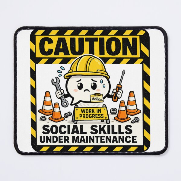 Item preview, Caution: Social Skills Under Maintenance | Funny Introvert Sticker, T-Shirt & Hoodie designed and sold by FuzzDrive.