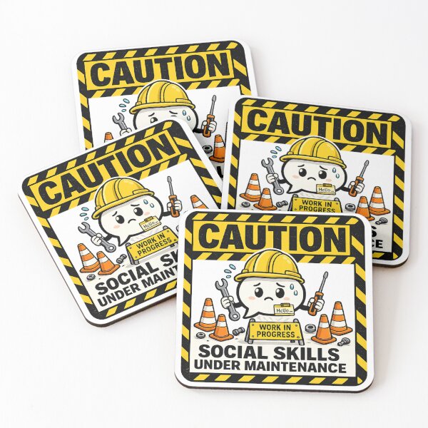 Item preview, Caution: Social Skills Under Maintenance | Funny Introvert Sticker, T-Shirt & Hoodie designed and sold by FuzzDrive.