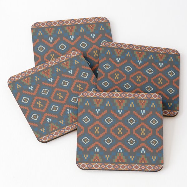 Item preview, Rustic Pixel Art Aztec Tribal Pattern in Earth Tones designed and sold by Aumpuk.