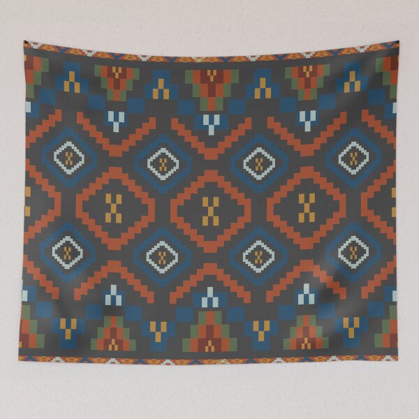 Item preview, Rustic Pixel Art Aztec Tribal Pattern in Earth Tones designed and sold by Aumpuk.