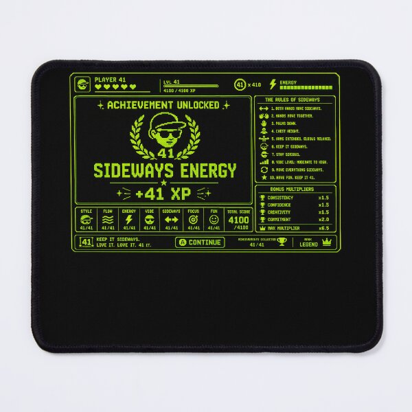 Item preview, 41 (forty-ooooone) SIDEWAYS SOCIETY COLLECTION - GAMING Achievement Unlocked SIDEWAYS ENERGY +41 XP v0 designed and sold by WheelieGdArt.