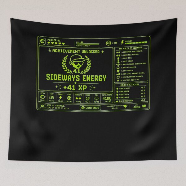 Item preview, 41 (forty-ooooone) SIDEWAYS SOCIETY COLLECTION - GAMING Achievement Unlocked SIDEWAYS ENERGY +41 XP v0 designed and sold by WheelieGdArt.