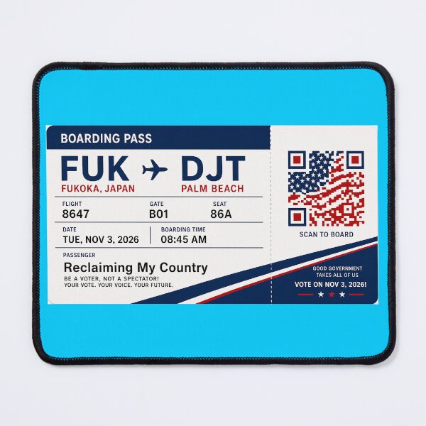 Item preview, ✈️✨ FUK → DJT Boarding Pass - LAST CALL FOR DEMOCRACY COLLECTION ✈️ - Passenger Reclaiming My Country designed and sold by WheelieGdArt.