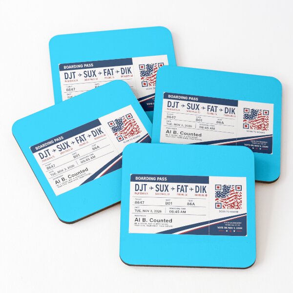Item preview, ✈️✨ DJT → SUX → FAT → DIK Boarding Pass - LAST CALL FOR DEMOCRACY COLLECTION ✈️ - Passenger Al B. Counted designed and sold by WheelieGdArt.