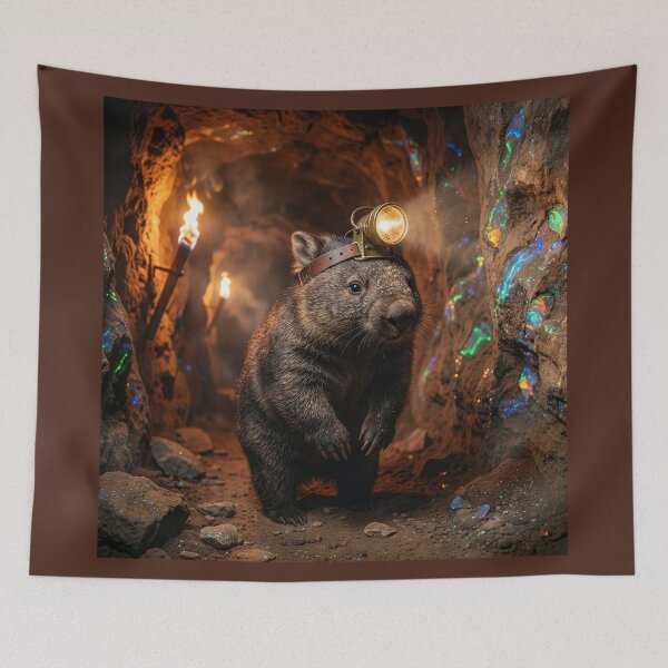 Item preview, Wombat Miner Explores Opal Mine designed and sold by Tridentulus.