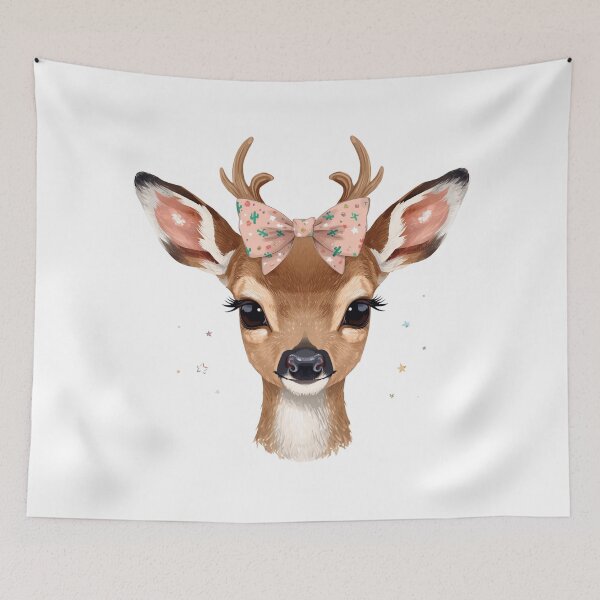 Item preview, Cute Baby Deer Cactus Bow Portrait designed and sold by Oddifys.
