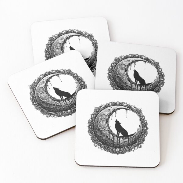 Item preview, Gothic Moon with Howling Wolf - Dark Aesthetic Gift designed and sold by FRADEX STORE.