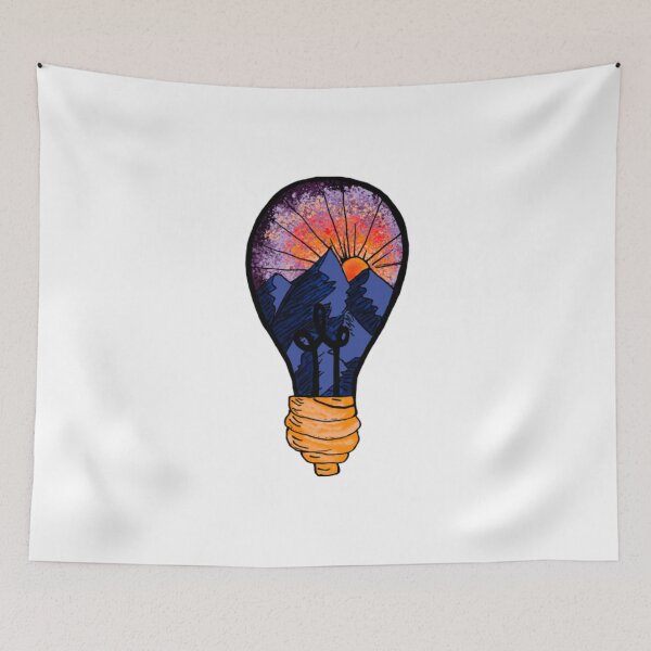 Item preview, Be The Light Lightbulb Mountain Sunrise Nature Graphic designed and sold by esrtabty.