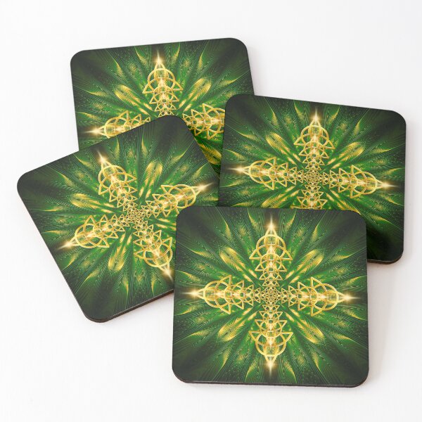 Item preview, Golden Emerald Triquetra Fractal  designed and sold by chantalittah.